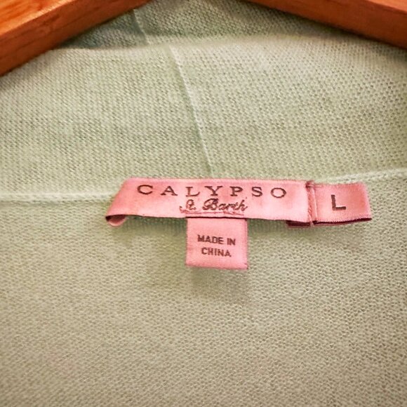 Calypso St. Barth Women’s 100% Cashmere Cardigan - Mint Green, Size L - Picture 3 of 10